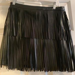 BLACK LEATHER MINI SKIRT